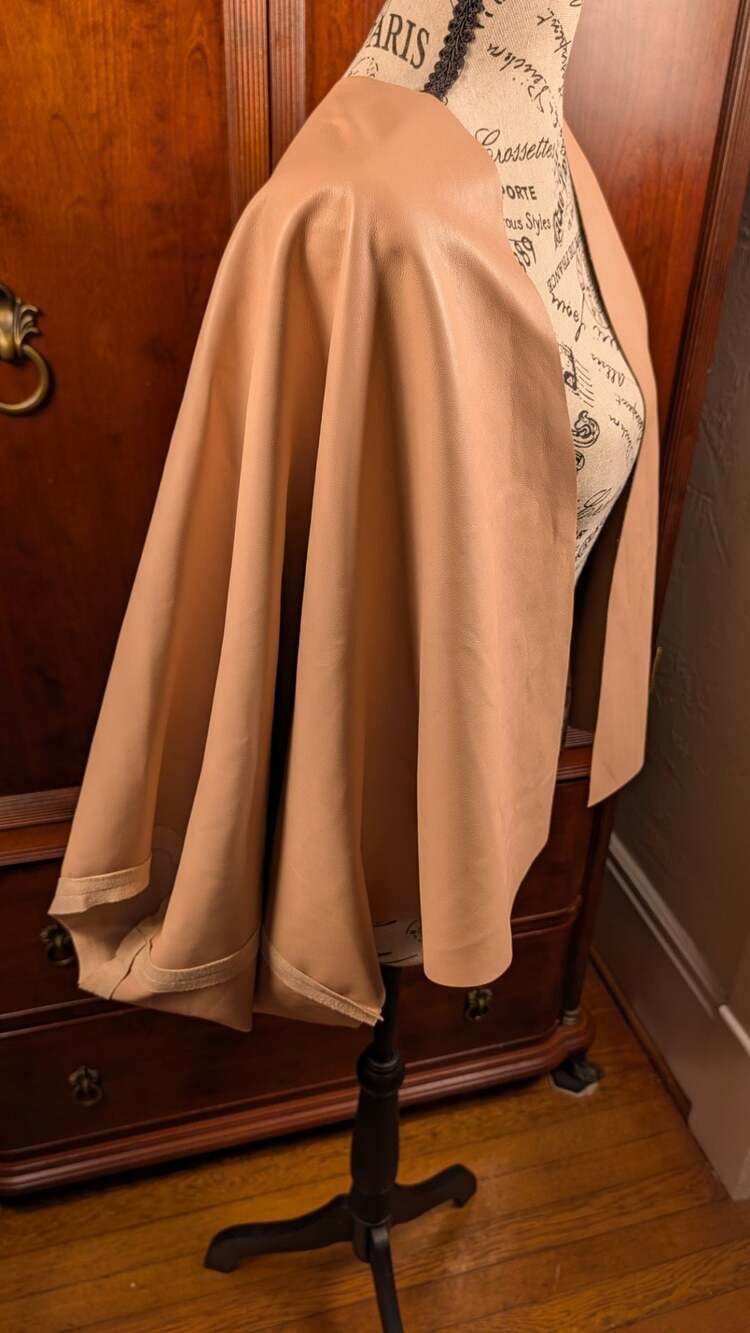 Lot of 2 PLANET By Lauren G Vegan Leather Capes Poncho Pack Black Tan OS - Picture 10 of 16